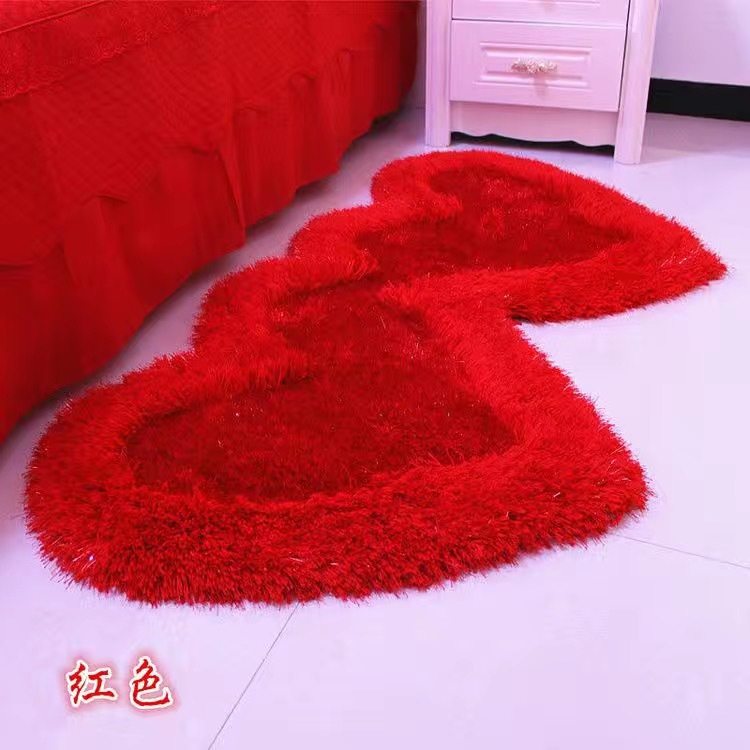 红色爱心地毯简约加厚浪漫红心爱心婚房床边毯客厅卧室家用地垫,居家布艺,床边毯,淘宝优惠券,粉丝福利购,淘宝优惠卷