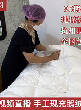翠羽全棉贡缎95鹅绒夏被空调被
