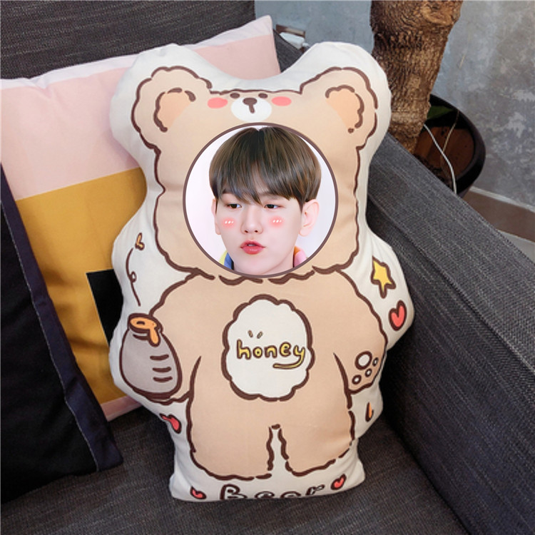 diy边伯贤抱枕定制q版沙发靠垫