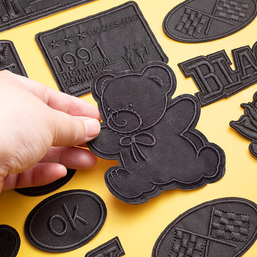 彩轩无痕黑色服装使用布贴