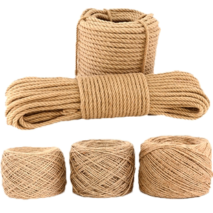 麻绳手工diy制作猫咪磨爪爬架绳子幼儿园装饰水管捆绑绳粗麻线