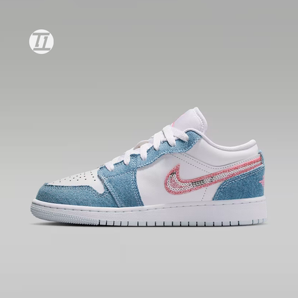 Air Jordan 1 Low SE AJ1低帮男女大童牛仔蓝粉运动鞋 HQ2001-400