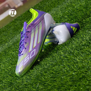 Adidas 紫色长钉硬天然草场足球鞋 F50 JH7615 Elite 阿迪达斯