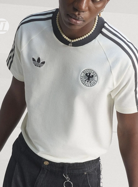 阿迪达斯ADIDAS GERMANY德国队复古足球休闲文化短袖T恤 KG5098