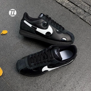 耐克NIKE CORTEZ 女黑白运动鞋低帮阿甘鞋复古休闲鞋IR1332-001
