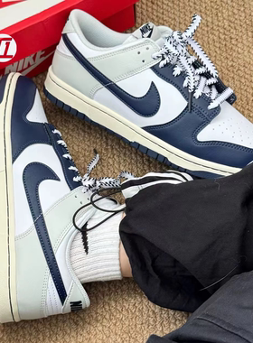 耐克/Nike Dunk low男子白蓝复古低帮休闲潮流板鞋 IM2222-101