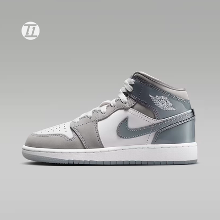 Air Jordan 1 Mid SE AJ1中帮银灰大童运动鞋板鞋 HF3193-100