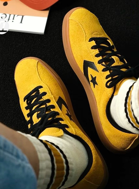 Converse/匡威 RUNNING  黄黑色中性系带低帮舒适板鞋 A15621C