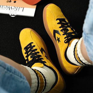 黄黑色中性系带低帮舒适板鞋 RUNNING A15621C 匡威 Converse