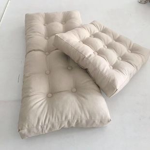 纯色订扣子椅垫子泡泡垫帆布换鞋板凳厚垫子学生板凳坐垫长方形