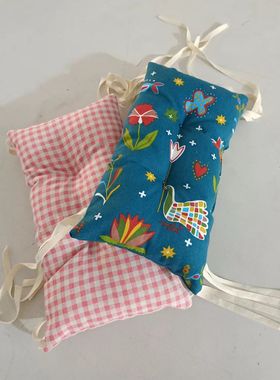 田园风格泡泡垫坐垫飘窗垫帆布绿色碎花长方形学生木板凳坐垫包邮