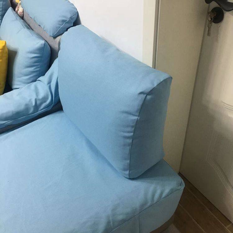 沙发长靠垫三角形纯色亚麻布布料
