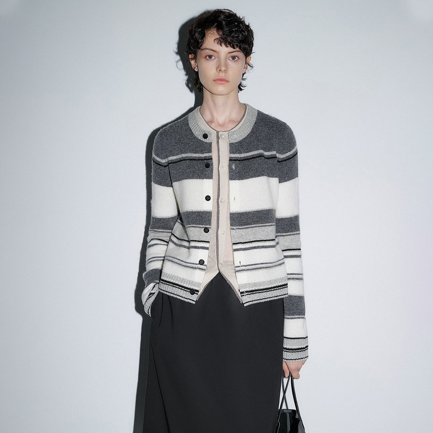 『送运费险』条纹毛衣外套老钱风