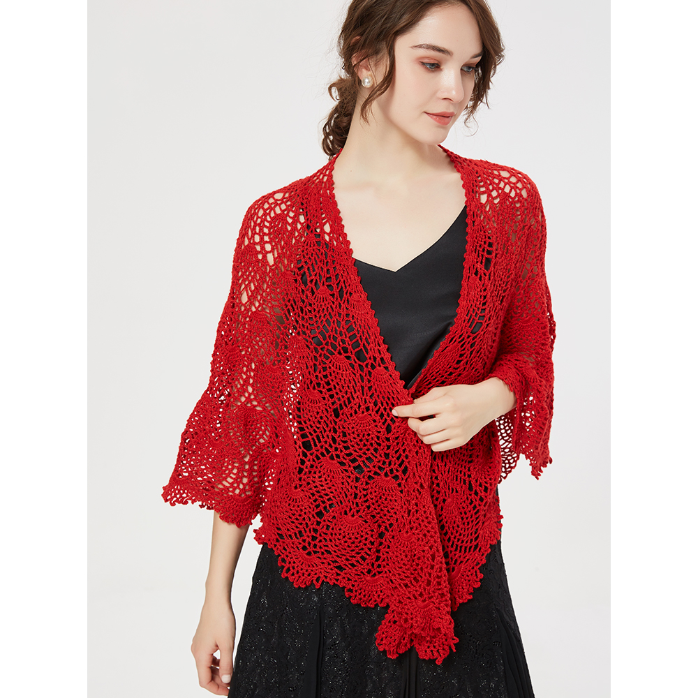 细柳手工婚礼披肩旗袍钩花