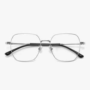 超轻纯钛眼镜框架多边形时尚男斯文女温柔气质可配镜