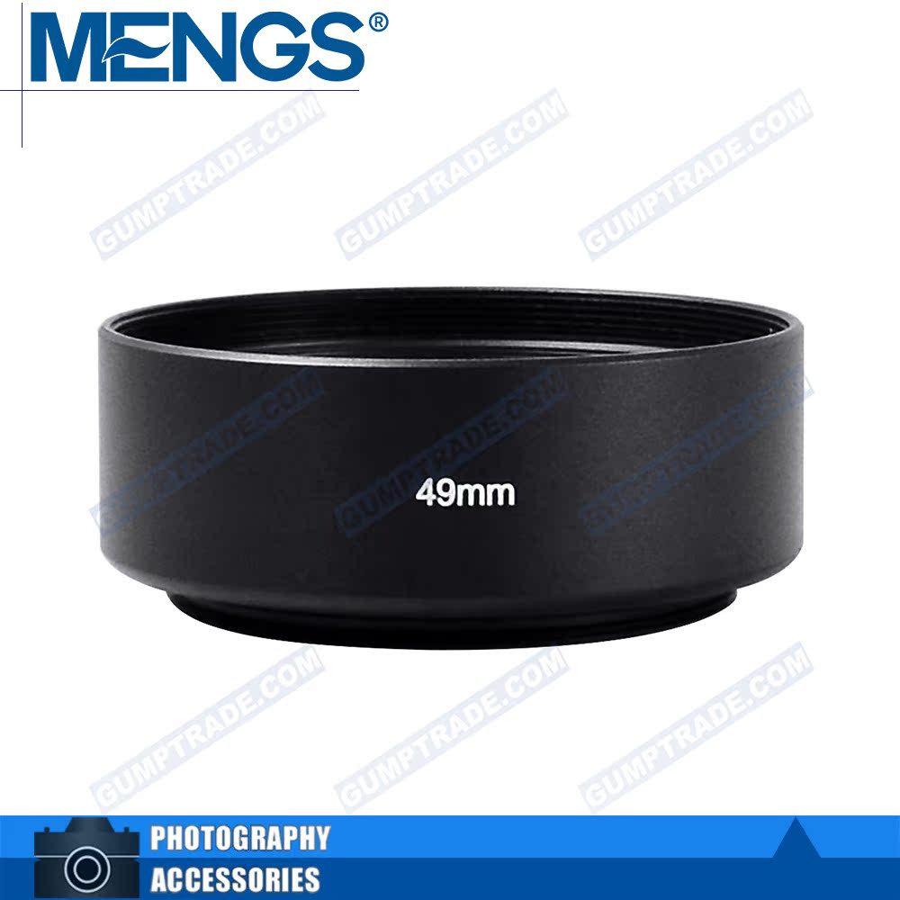 MENGS 金属标准遮光阳罩通用螺口49/55/58/62/67/72/77mm相机镜头
