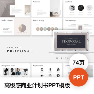 高级感极简商业计划书企业路演项目提案创业融资专用PPT模板