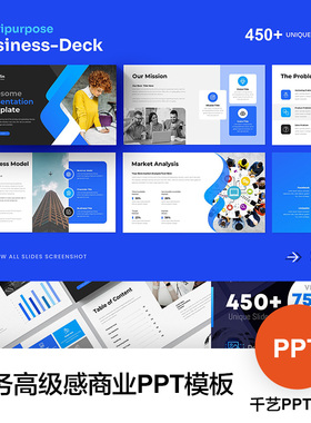 蓝色商务高级商业提案公司企业简介工作汇报年度报告总结PPT模板