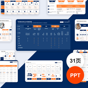 PPT模板旅程图用户画像客户体验投资咨询表格画布分析统计模版