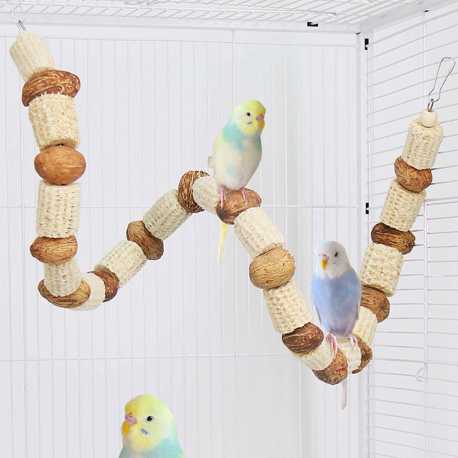 鹦鹉鸟玩具 果实攀爬绳玉米芯旋转梯 可造型啃咬磨牙用品鹦鹉