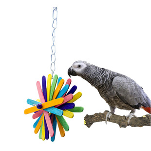 toy bird 鸟玩具鹦鹉宠物用品 多彩鸟笼配件花朵木质磨牙串啃咬串