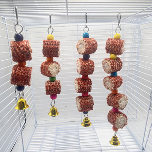 饰 天然手工玉米芯串鹦鹉磨嘴玩具仓鼠龙猫啃咬解闷玩具鸟笼装