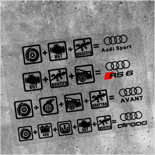 奥迪ALLROAD A4 A6旅行版Q5L QUATTRO V6T刹车创意贴纸