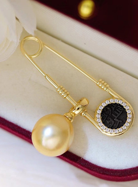 DIY手工制作珍珠项坠不含珍珠别针吊坠银饰 s925纯银吊坠胸针配件