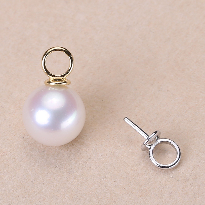 diy手工配件 s925纯银珍珠奶嘴扣 简单大圈挂扣 项链吊坠扣挂坠