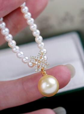 DIY手工制作珍珠项坠不含珍珠多功能开口吊坠银饰 s925纯银配件