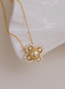 珍珠吊坠配件 s925纯银含项链 配件套链 diy微镶项坠空托手工饰品