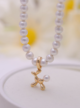 DIY手工制作珍珠项坠多功能开口吊坠银饰 s925纯银泡泡狗空托配件