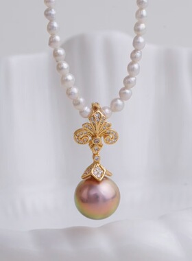 s925纯银银饰多功能开口吊坠空托配件手工制作珍珠时尚简约鸢尾花