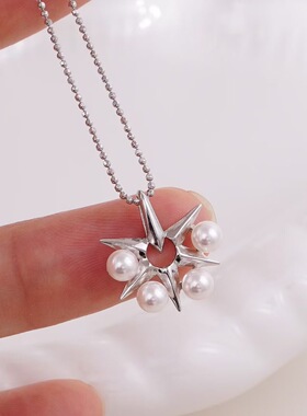 DIY手工制作珍珠项坠多珠吊坠银饰 s925纯银挂坠不含链半成品配件