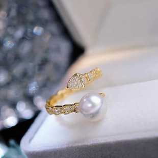 s925纯银戒指环 银饰开口可调节珍珠戒指托 DIY手工制作银配件