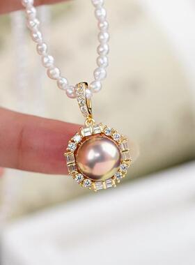 DIY手工制作珍珠项坠不含珍珠多功能开口吊坠银饰 s925纯银配件