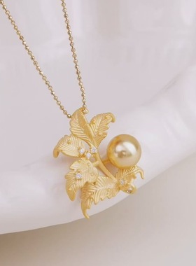 DIY手工制作珍珠项坠哑光吊坠银饰 s925纯银挂坠不含链半成品配件