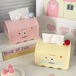 多巴胺纸巾盒客厅餐巾纸盒子创意高级感桌面茶几收纳可爱抽纸盒