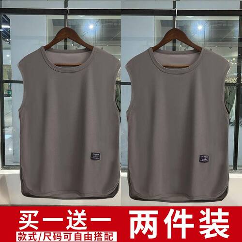 2025新款无袖背心男女夏季坎肩健身运动t恤休闲宽松大码情侣上衣