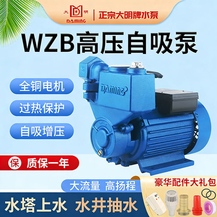 正宗大明牌自吸泵家用管道增压泵循环泵自来水热水器增压泵抽水泵