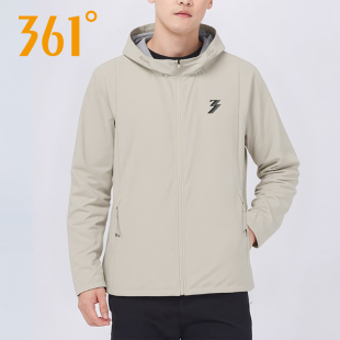 552532607 新品 361度男式 运动风衣连帽外套上衣防风保暖软壳衣春季