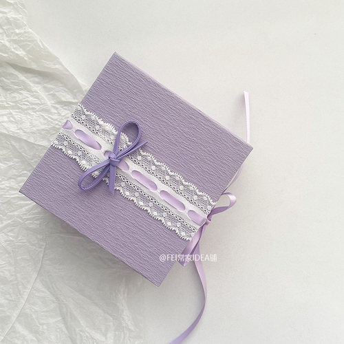 原创高级紫色磁吸复古可爱礼品盒