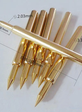 测试针UB189-B尖头镀金弹簧针头部2.03mm总长36.40mm测试弹簧针