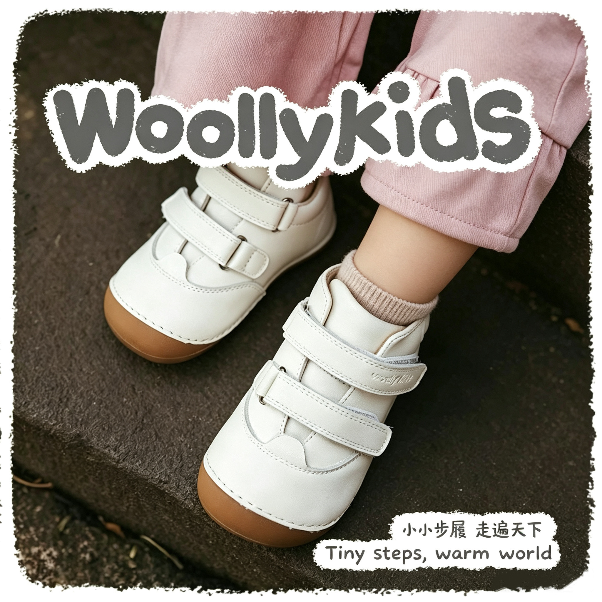 woollykids中帮双魔术贴学步鞋