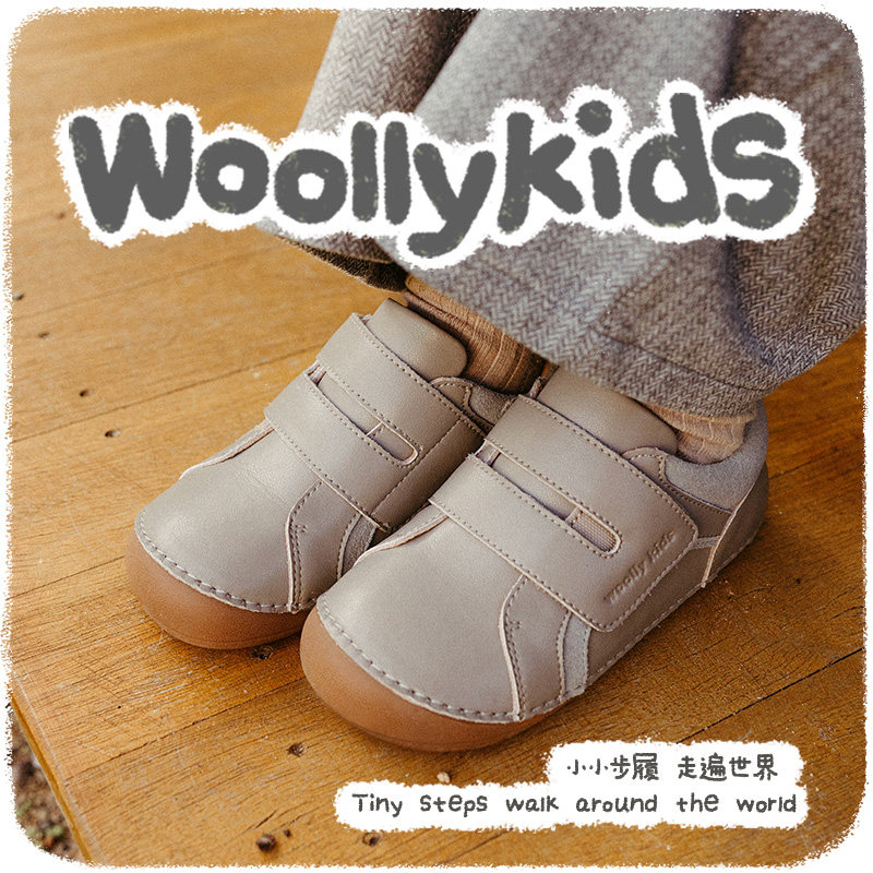 woollykids男女童复古风真皮皮鞋