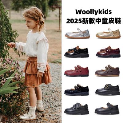 woollykids中童皮鞋校园黑皮鞋