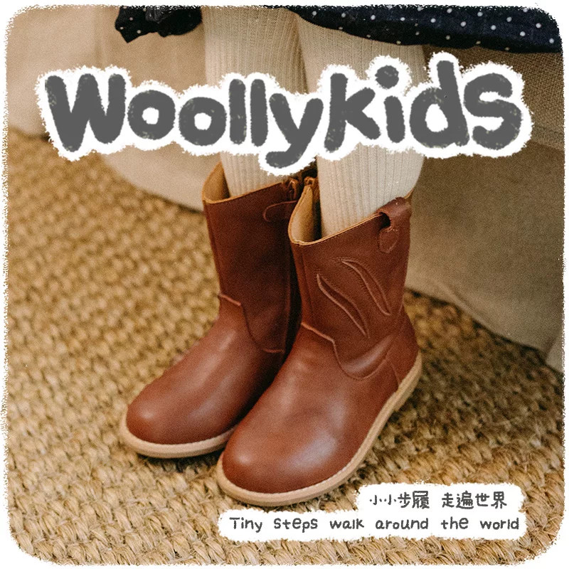 woollykids女童真皮中筒靴