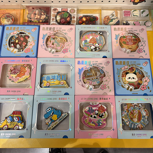 重庆旋转滑动熊猫冰箱贴金属装饰磁贴城市创意伴手礼旅游纪念礼物