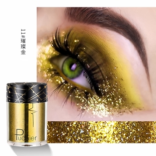 欧美人鱼姬单色眼影舞台妆亮晶晶超闪亮片珠光金棕色闪光闪粉单个