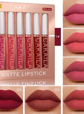 6PCS Set Of Boxes Velvet Matte Lipstick Lasting Non-stick Li